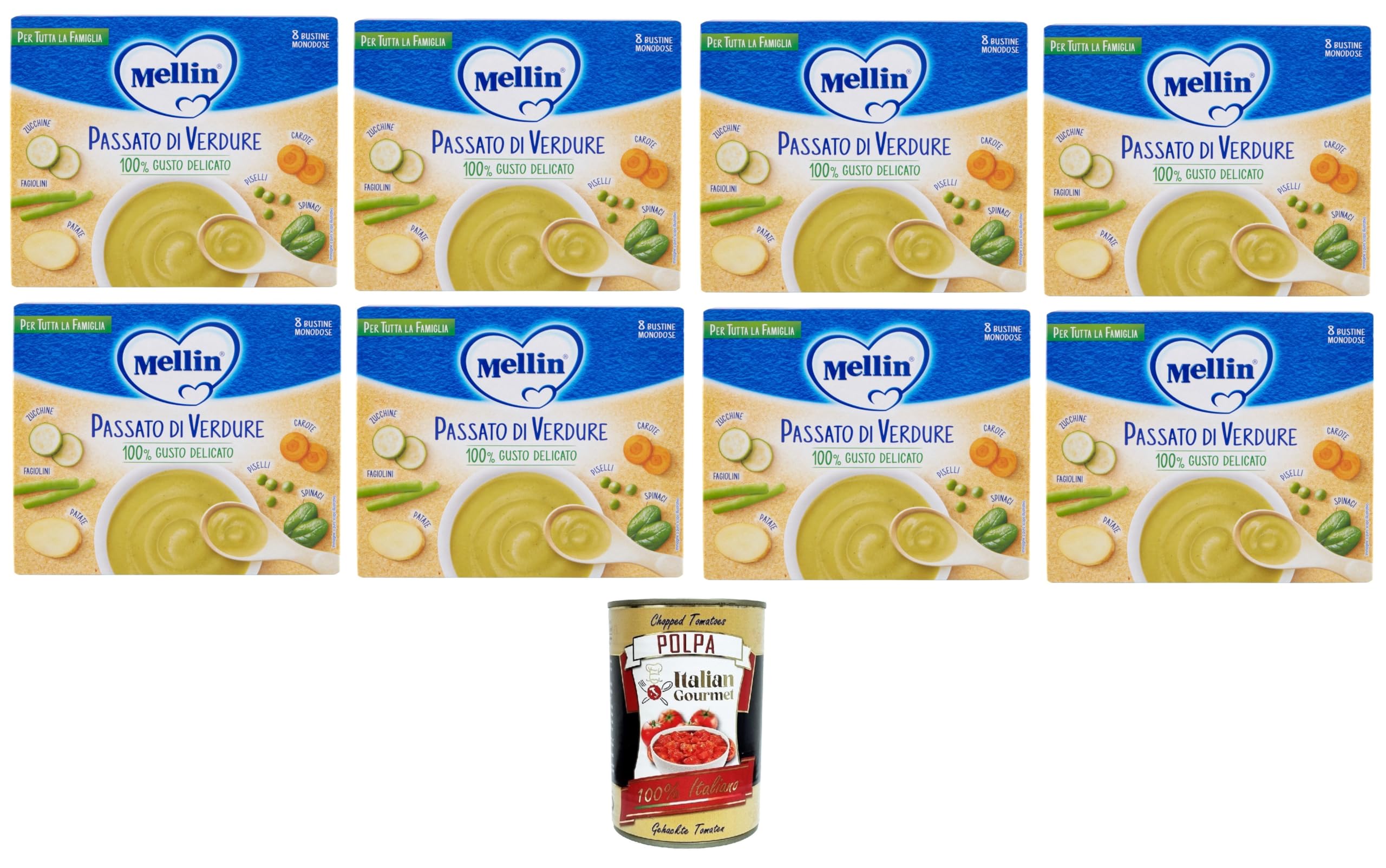 Italian Gourmet Passato di Verdure Gemüsepüree Familienbeutel, 8 x 104g