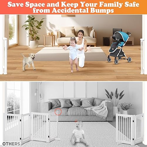 Miniatura 4 de Puertas retráctiles para bebés de 19.7 pies Puerta para perros - 236" Puerta de seguridad infantil extra ancha expandible, 37" de alto Puerta