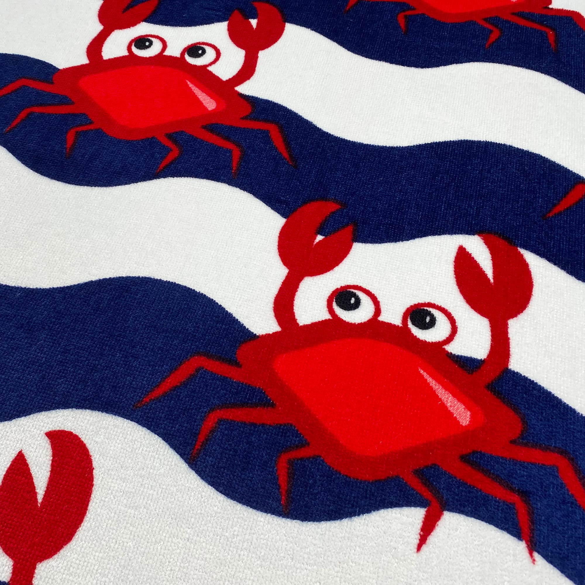 Telo mare extra large con granchi, 147 x 188 cm, 100% cotone vellutato di spugna, coperta da spiaggia nautica oversize