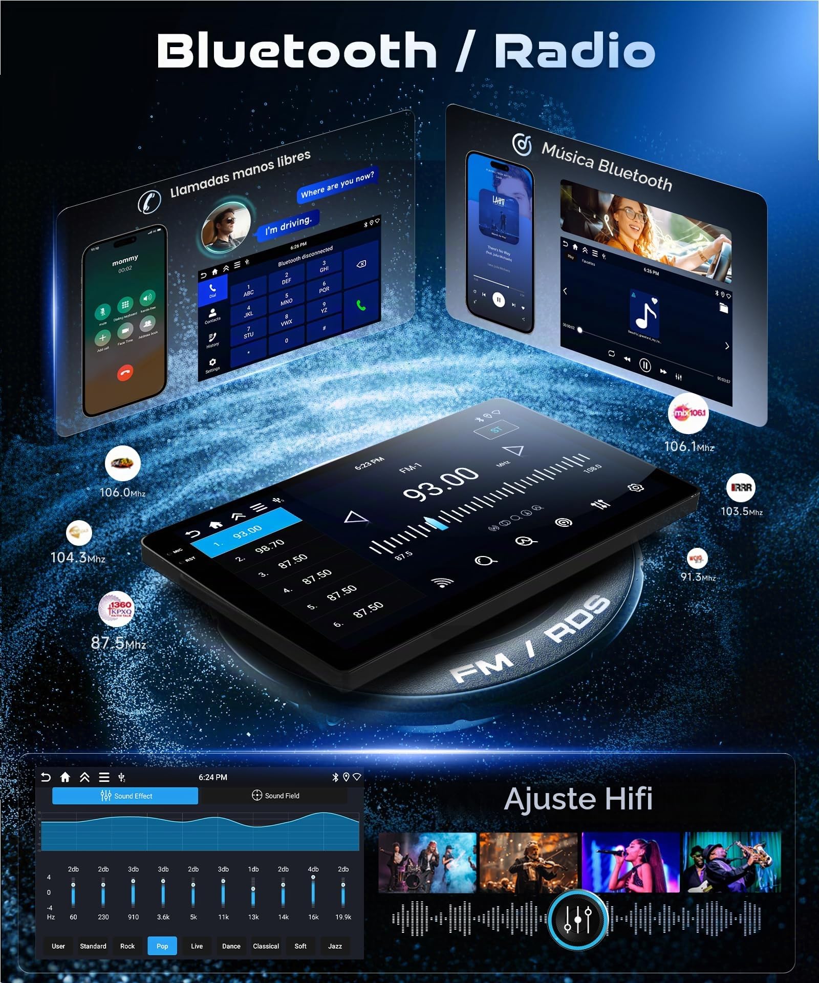 4G 64G VECHTEL 9" Radio para Coche con Bluetooth para VW Touareg 2003-2010 Carplay Android Auto,GPS,RDS/FM Radio con cámara de visión Trasera