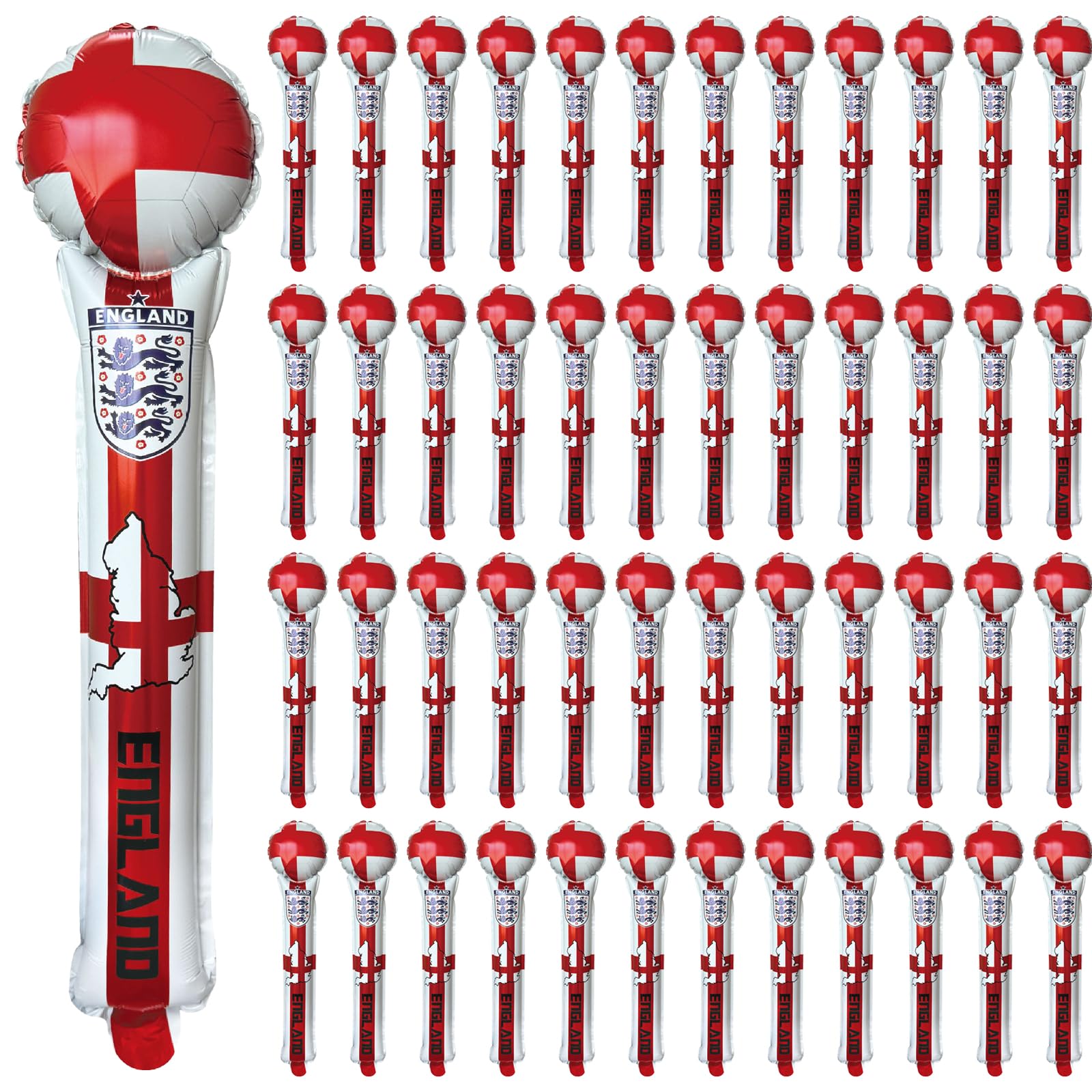 Photo 1 of 50 PCS Thunder Sticks, 24 Inch England Cheer Sticks for World Cup, Noisemaker for Sporting Events, Boom Boom Stick for Watch Party