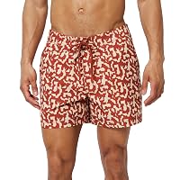 Amazon Essentials Pantaloncini da Mare Uomo, Geo Di Farina D'avena Rosso Mattone