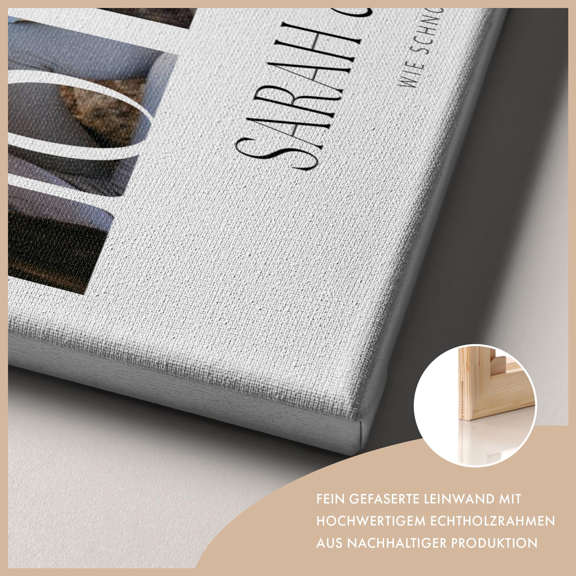 HEI Print Willkommensschild Hochzeit mit eignen Fotos, Namen und Datum, personalisierte Hochzeitsdeko, Willkommen Schild im Querformat, mit Bild, 60x40