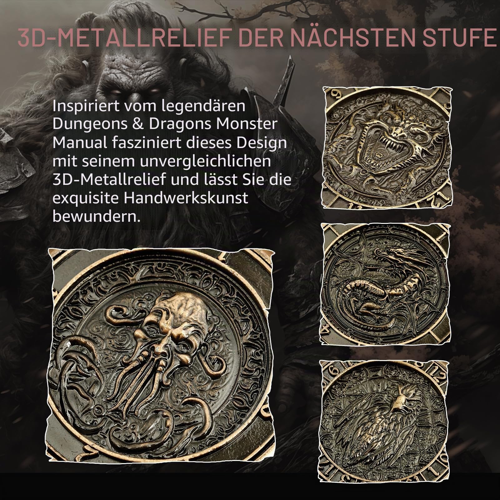 Haxtec Spinner Würfel 7-in-1 Metall DND Würfelset – Einzigartiger Würfelspinner für Goblin-Metall D&D Würfel, perfekt für Dungeons and Dragons & DND-Geschenke – Dice King