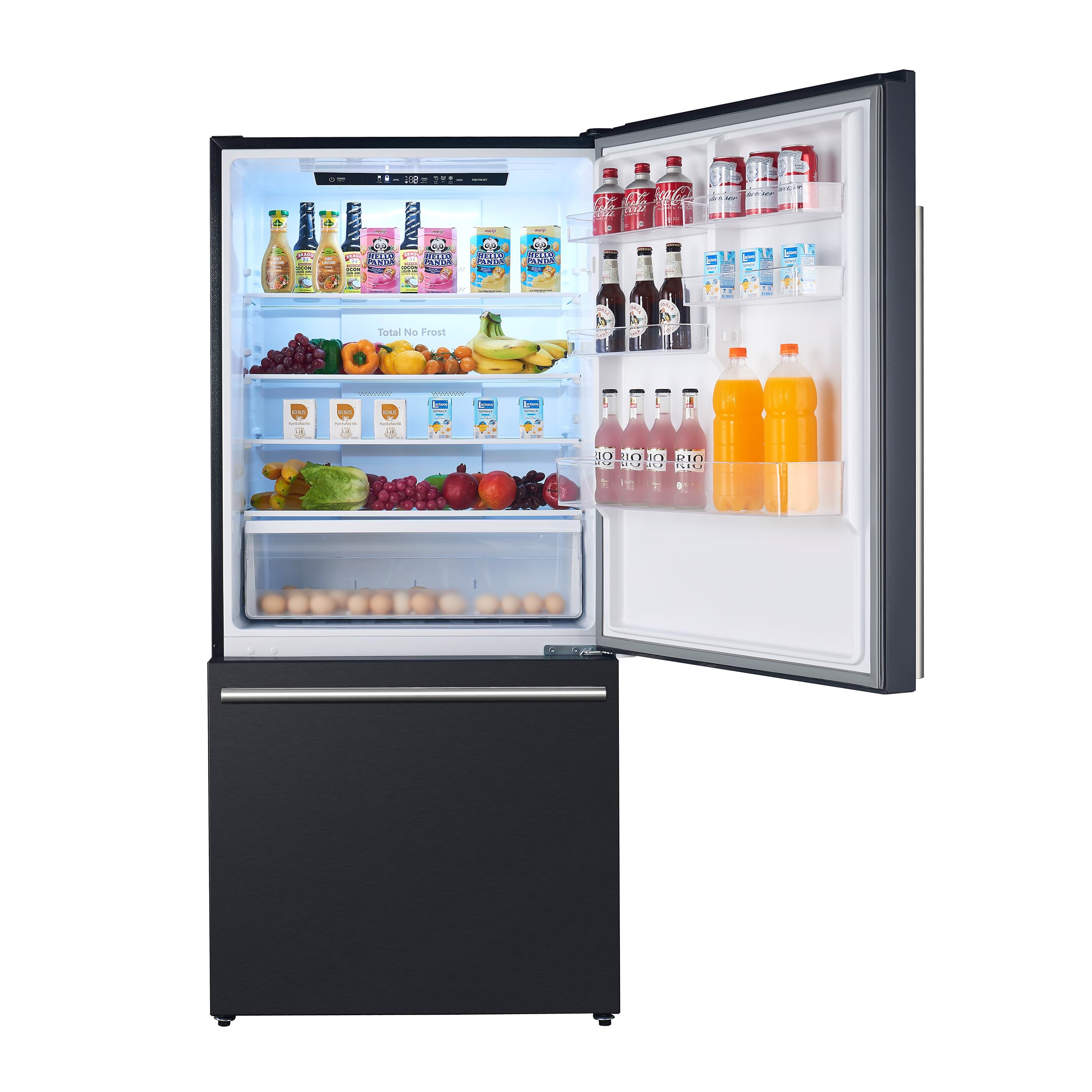Forno 31" Milano Espresso Black Fridge with Bottom Freezer - 17.2 cu. ft Counter Depth Refrigerator with Touch Control & LED - Swing Door Fridge with Adjustable Door Bins and Crisper Drawer on Fridge.com
