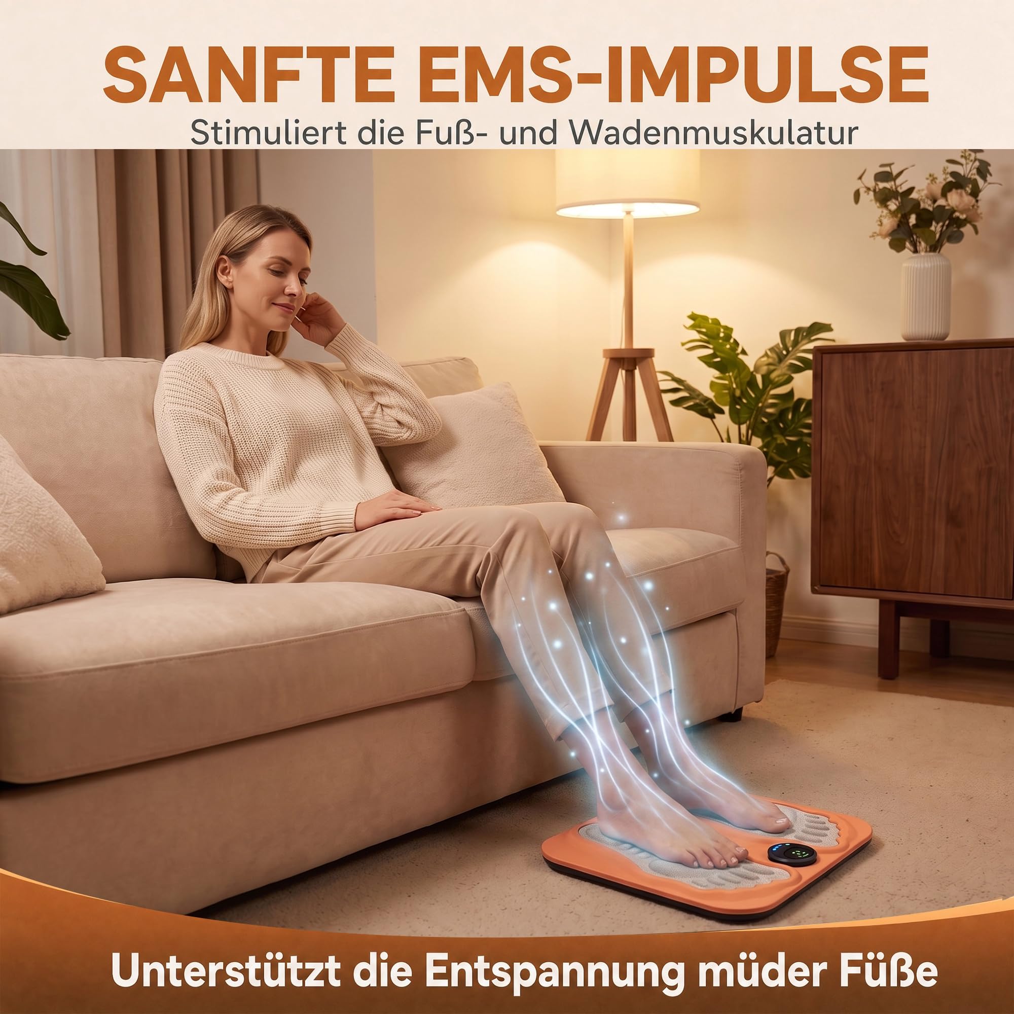 ReNerv3D-Regenerative EMS Fußmassagegerät, Verstellbare Intensitätsstufen