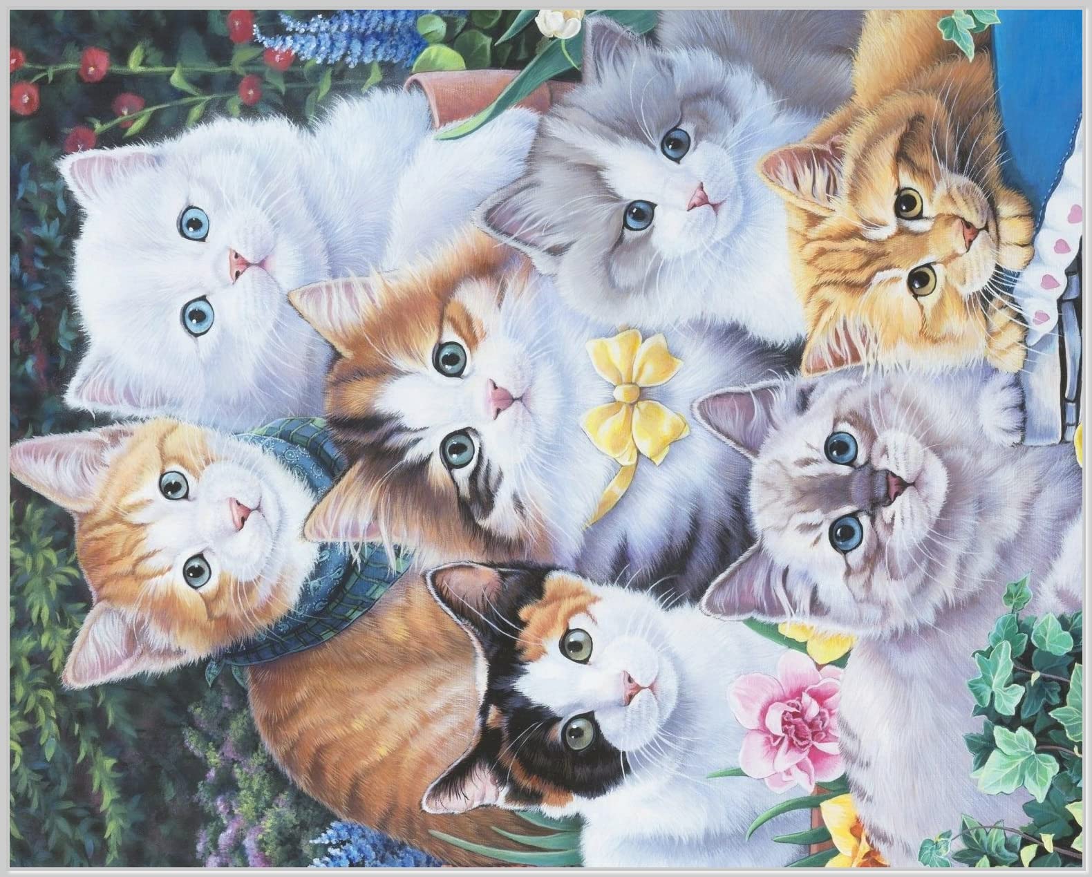 35" Fabric Panel David Textiles Digitally Printed Kitten Collage Wallhanging for quilting, crafting, and fashion by Alina Natetkova