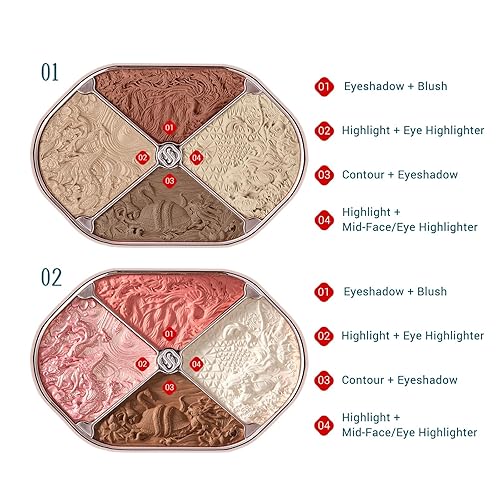 FLORASIS Constellation Floral Engraving Contour Makeup Palette (01 Constellation)(01 Silken Myth)
