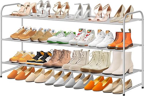 Miniatura 1 de SLEEPING LAMB Zapatero organizador largo de 3 niveles para armario, estante ancho apilable para zapatos con capacidad para 24 pares de