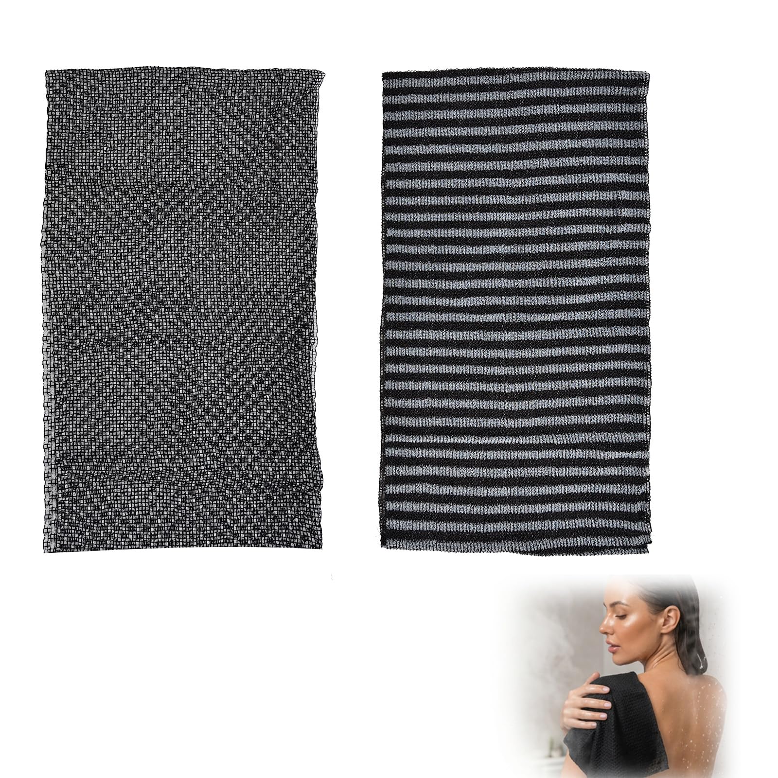 Ryetvok 2pcs Blissall Exfoliating Shower Towel,2-in-1 Advanced Exfoliatings Microfiber Towels, Premium Scrub Wash Cloth for Body Face,exfoliating Towels-Body Scrubber with 2 Sides for All Skin Types