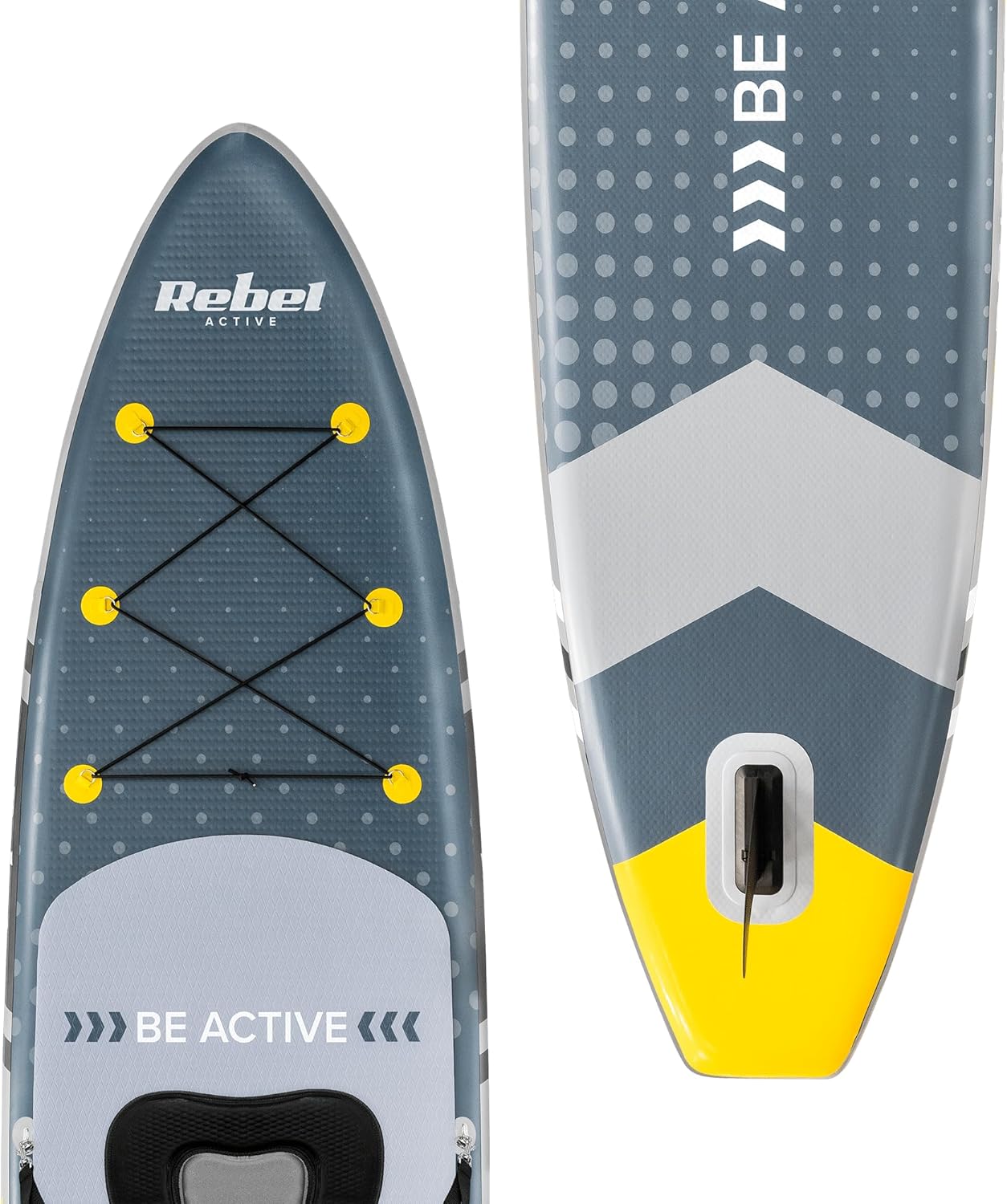 Close-up of the Rebel Brett SUP fin box and fin.