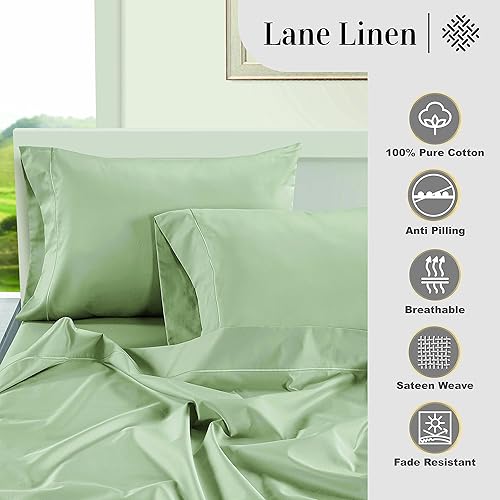 Miniatura 3 de LANE LINEN - Juego de 2 fundas de almohada, se adapta a almohadas tamaño estándar y Queen, 450 hilos, 100% algodón, de lujo, satén, suaves