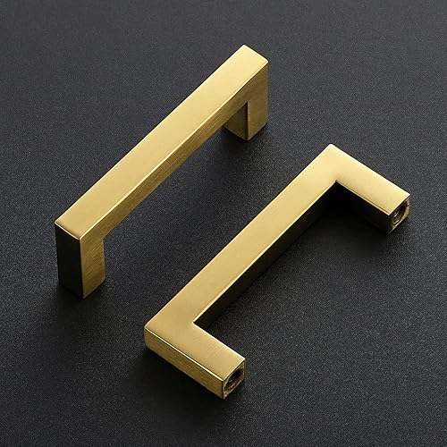 Miniatura 2 de Ravinte Paquete de 30 manijas cuadradas de gabinete de 3 pulgadas, acabado de latón cepillado, tiradores de accesorios de cocina de acero inoxidable