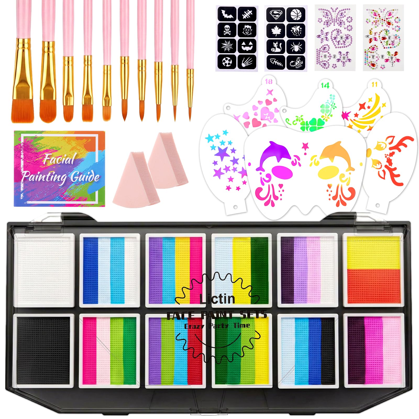 Lictin Kit de peinture visage et corps