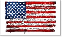 Vista 8 de CafePress Calcomanía patriótica de la bandera de Estados Unidos de la promesa de lealtad rectangular para parachoques del coche