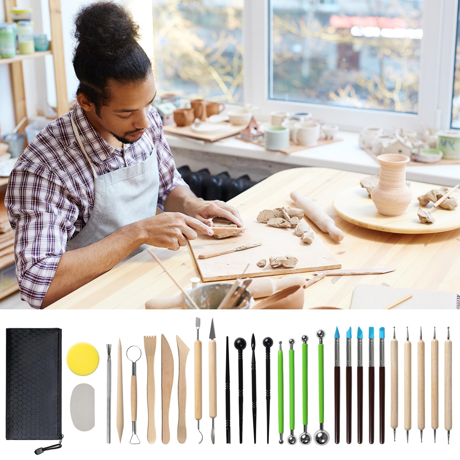 Clay Sculpting Tools Kit - 29 PCS for Beginners -4