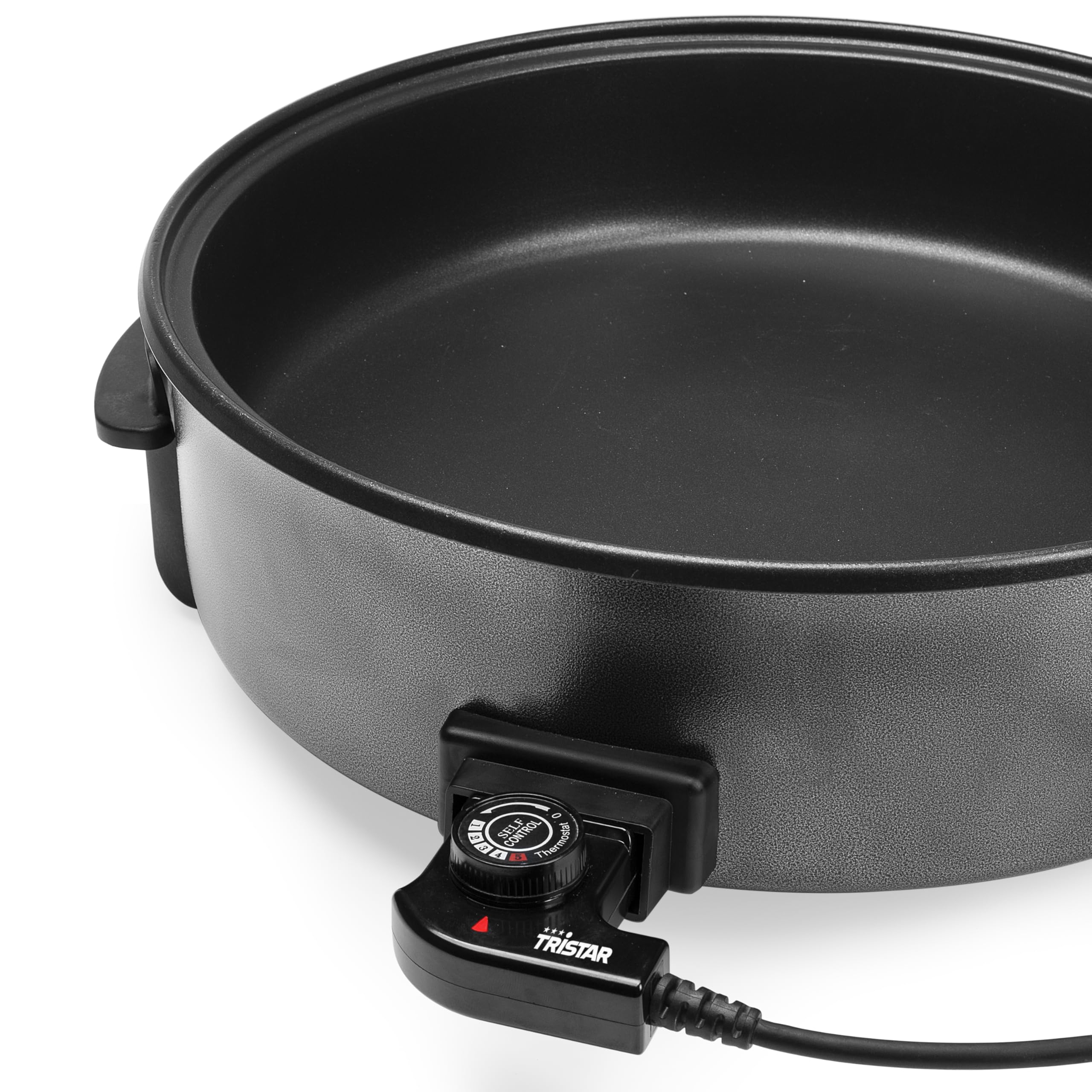 Tristar PZ-9146 garnek elektryczny XXL, średnica 40 cm, 7,5 l, zdejmowana pokrywa z wylotem pary, powłoka nieprzywierająca, regulowany termostat, chłodzące uchwyty do noszenia, PZ-9146