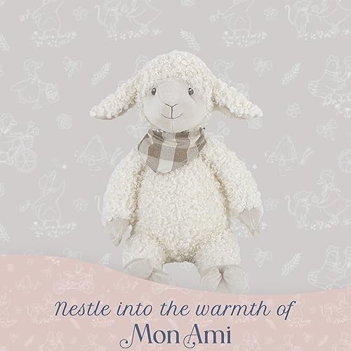Miniatura 4 de MON AMI Lafayette - Animal de peluche de cordero suave de 12 pulgadas, juguete de animales de granja para todas las edades, juguete de peluche suave