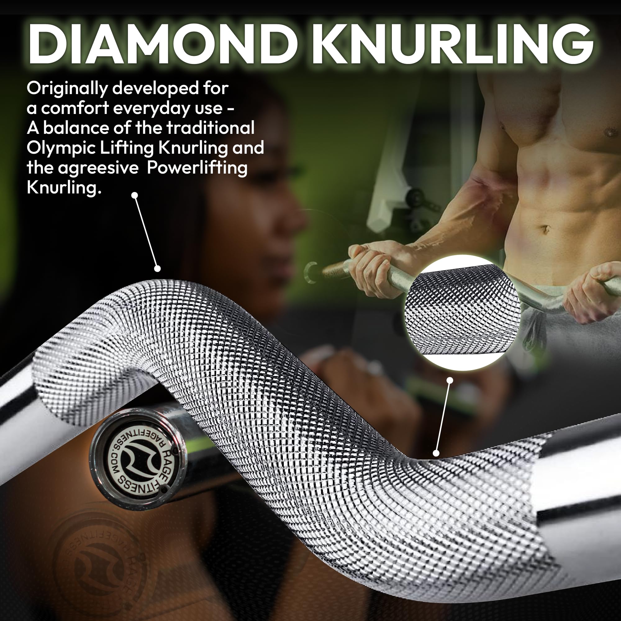 Amazon.com : Rage Fitness EZ Curl Bar – 47 Inch, 2 inch | 17lbs