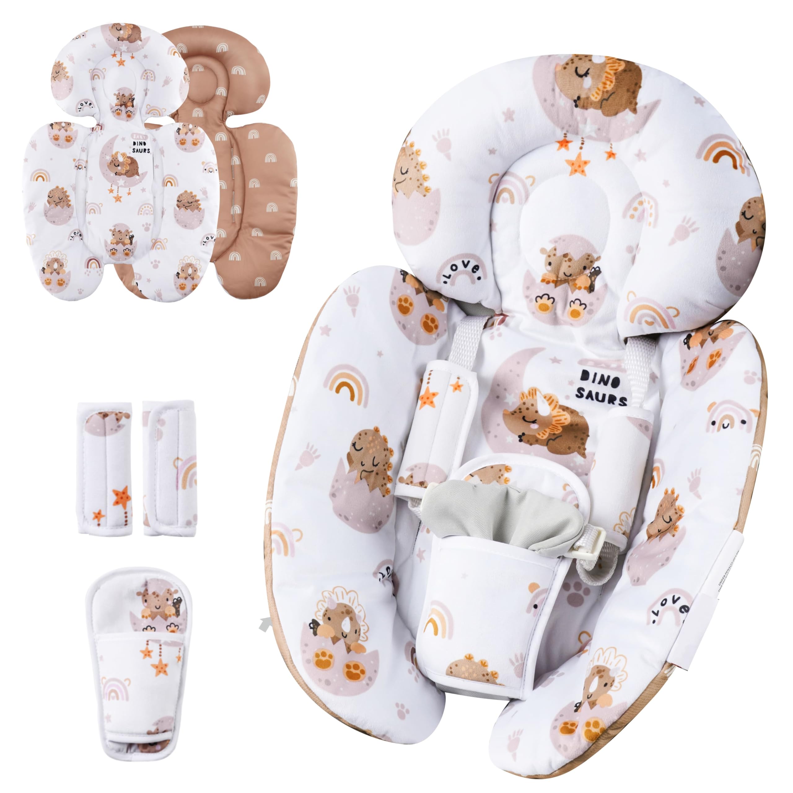 genericInfant Car Seat Insert Compatible with Mamaroo Swing Graco Swing  and Infant Car Seat, Newborn Insert Baby Head Body Support, Reversible