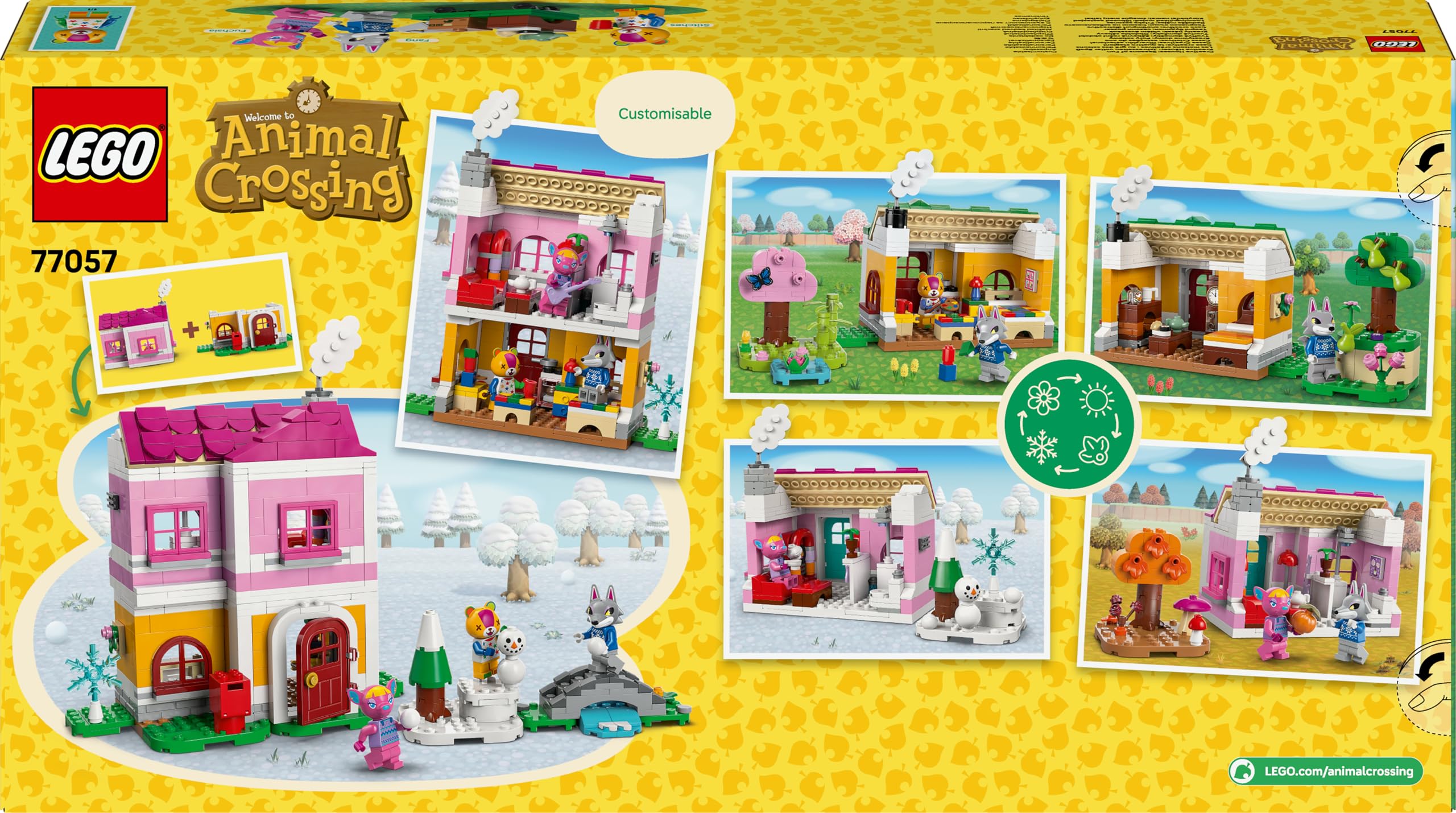 LEGO Animal Crossing Les Maisons Créatives : au Gré des Saisons - Jouet 2-en-1 - Minifigurines de Miro, Rosanne & Pierrot - 2 Maquettes de Maison - Cadeau Fille, Garçon, Fans de Jeux Vidéo 7 ans 77057