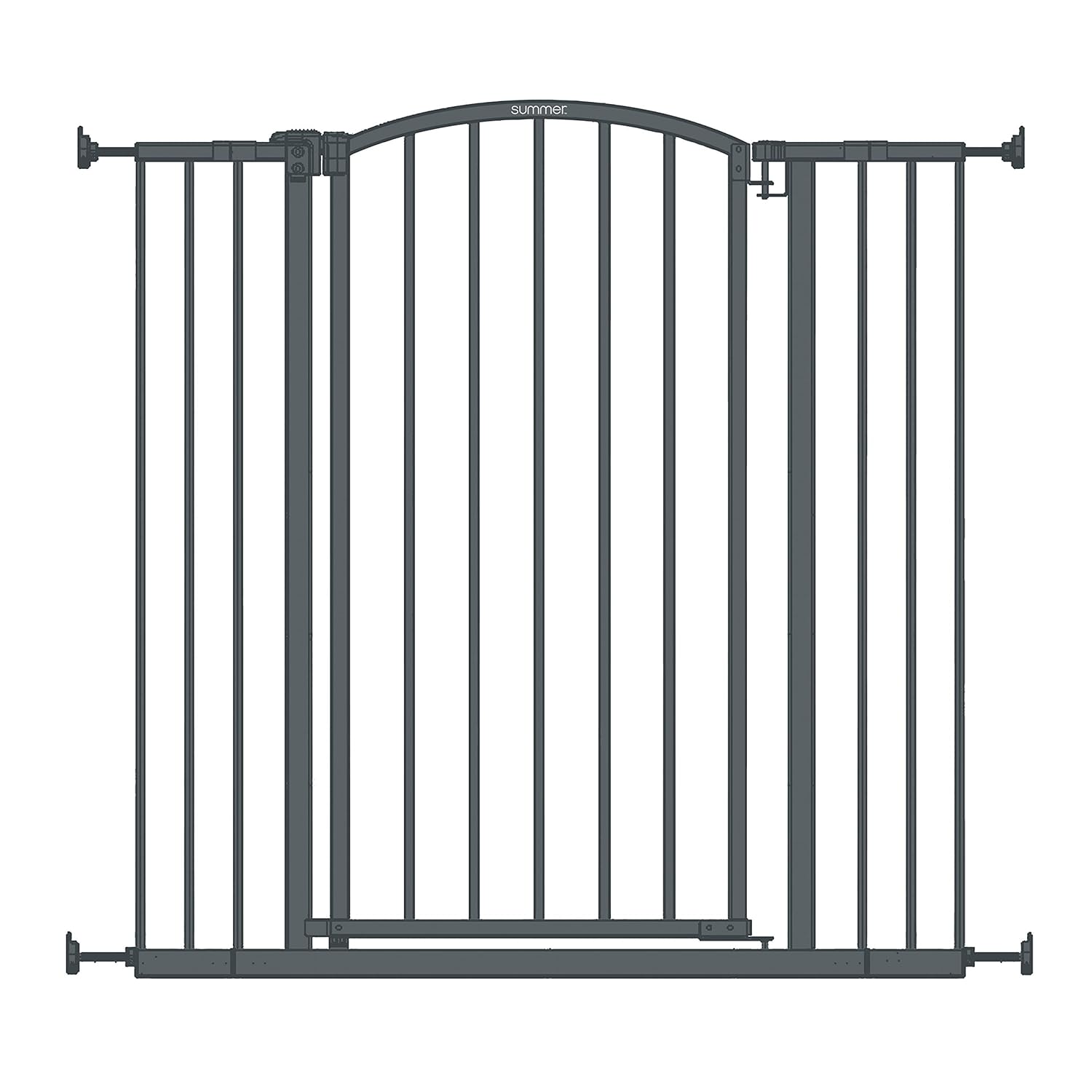 Summer Infant Extra Tall Decor Safety Pet and Baby Gate, 28” - 38.25” Wide, 36" Tall, Install In-between Rooms, Doorways and Stairways, 20” Wide Door Opening - Gray Dark Gray