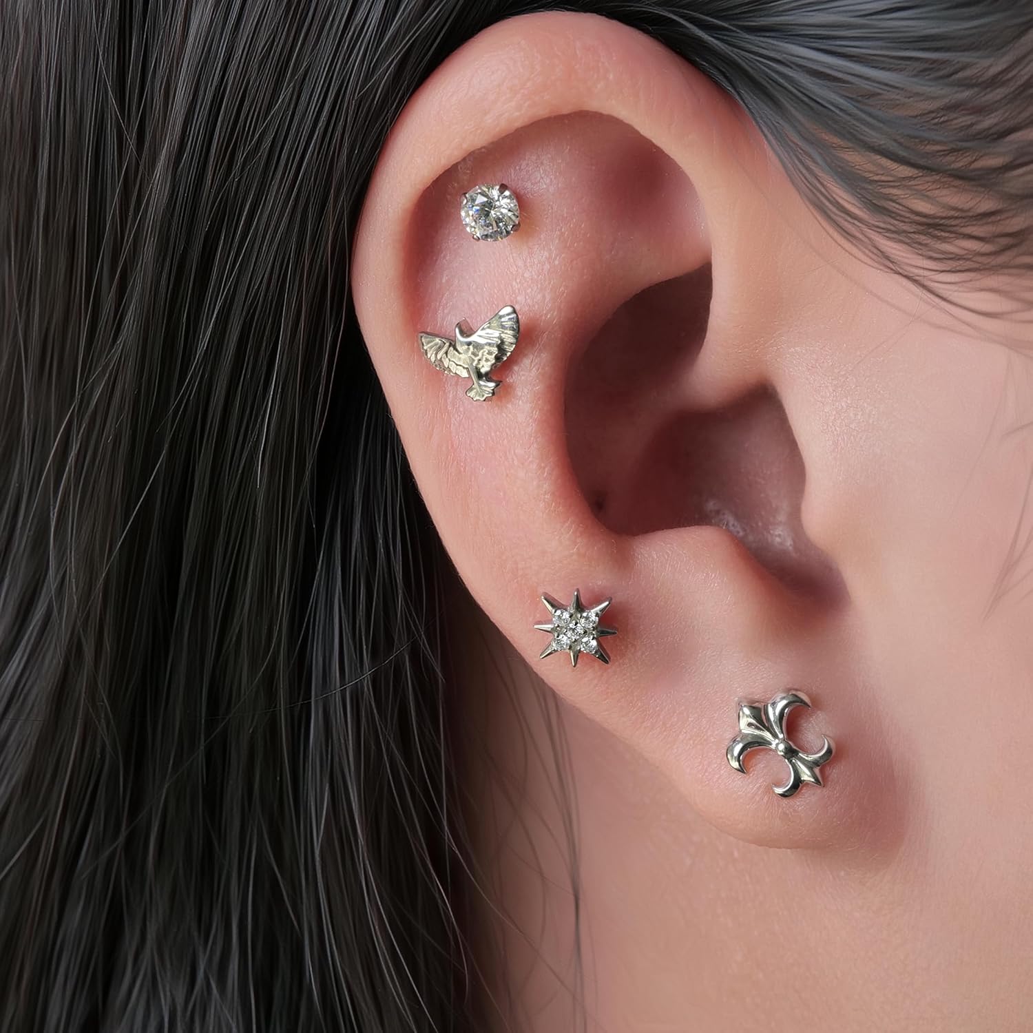 Limerencia F136 Hypoallergenic Implant Grade Cubic Zirconia Pure Titanium Studs,G23 Small Dainty Earrings for Women's Sensitive Ears - Image 6