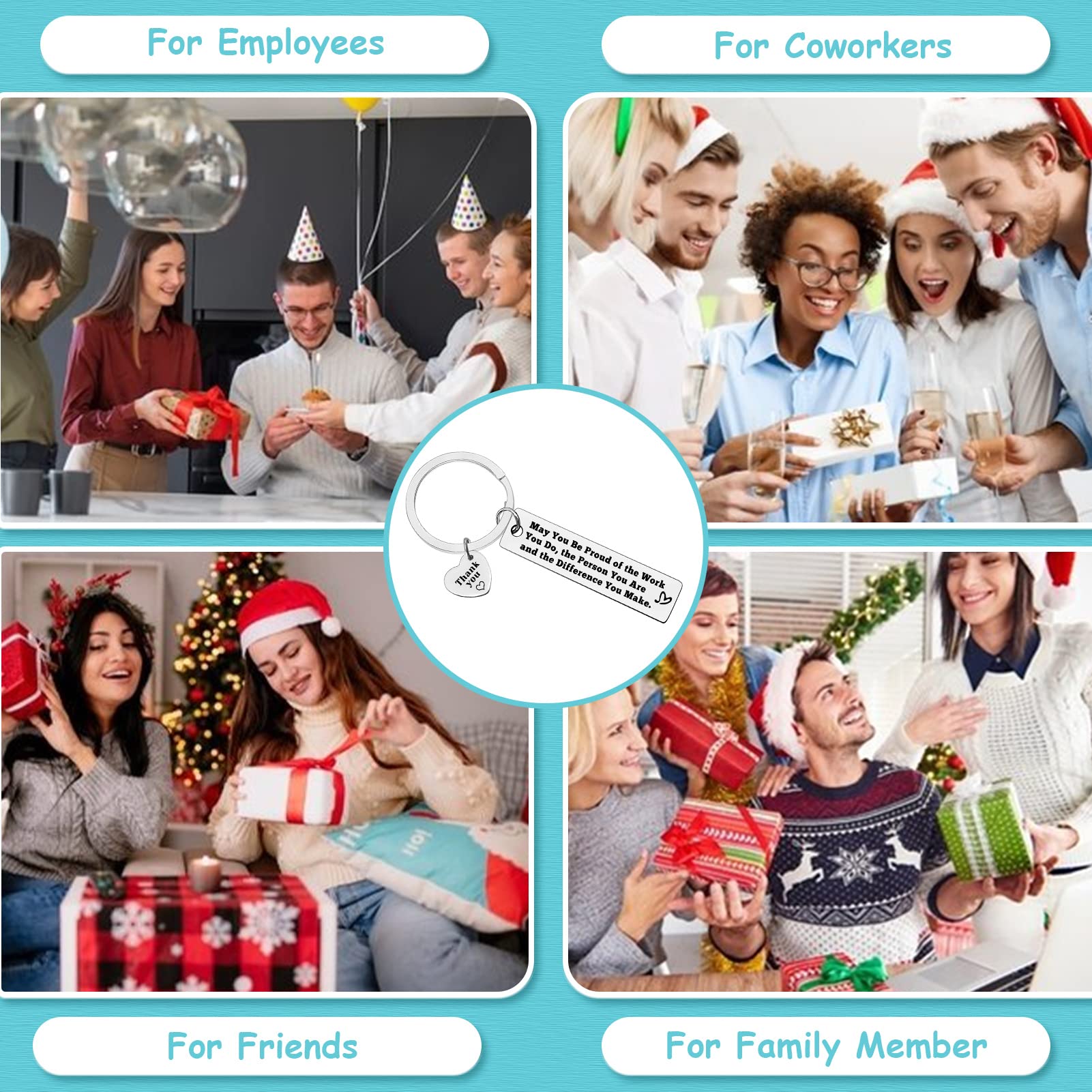 Ximalun 20 Pcs Thank You Gifts Appreciation Keyring Make a Difference Keyring Thank You Gifts for Employee Colleagues Staff Appreciation Gifts for Nurse Teacher Coach Social Worker Bus Driver - Image 2