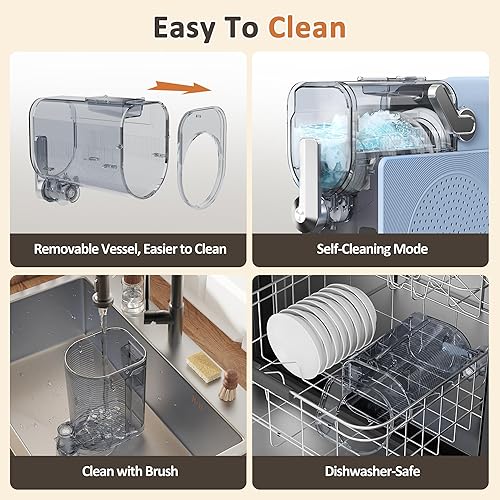 Miniatura 7 de Máquina de granizado para el hogar, sin necesidad de hielo, máquina de helado suave y máquina de margarita, limpieza automática, 6 ajustes