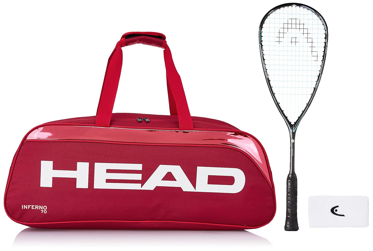 Buy HEAD SQUASH RACKET GRAPHENE TOUCH SPEED 120 SB WITH HEAD KITBAG INFERNO70 RED AND WRIST