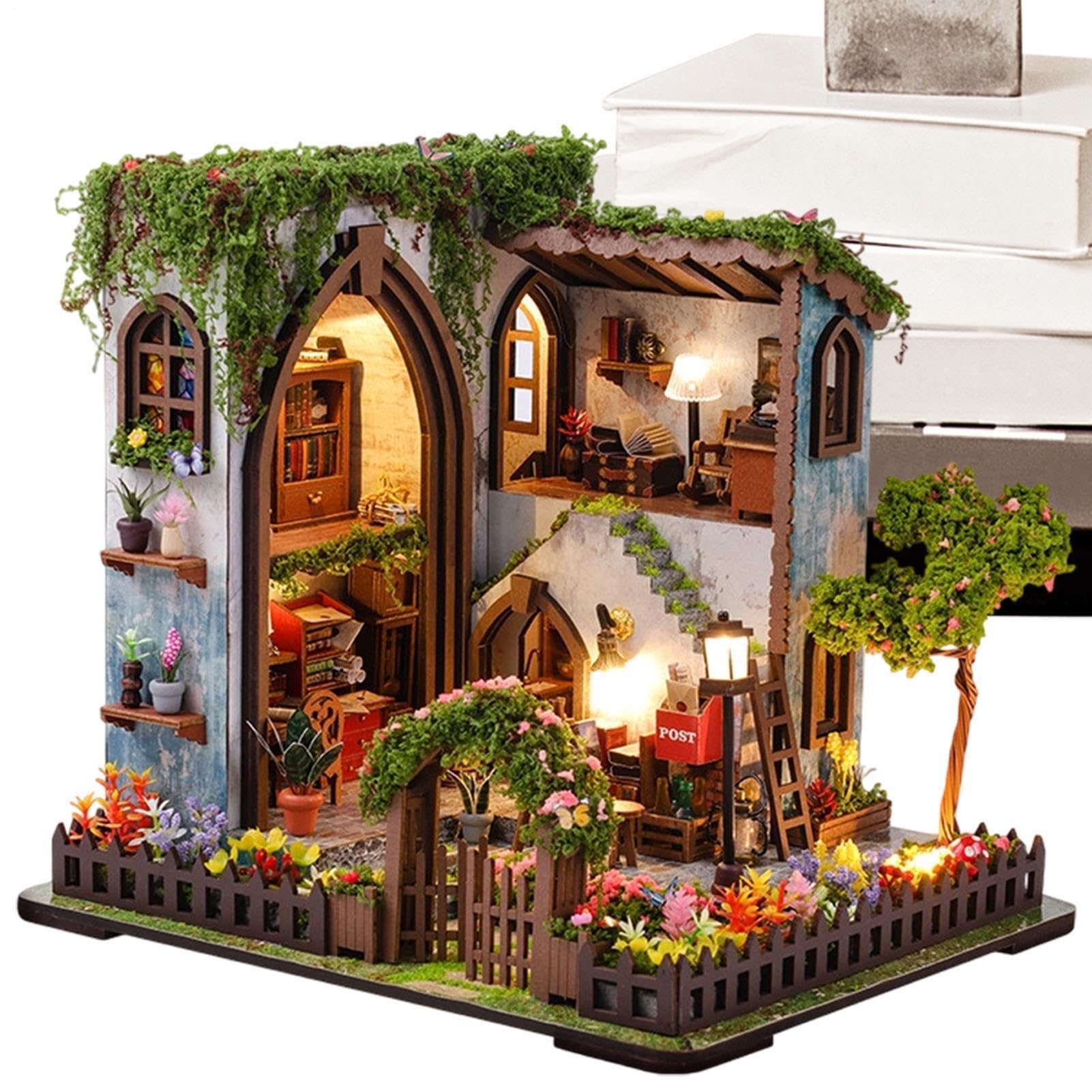 Kit Casa in Miniatura Luce Calda Realistica Creativa in Legno
