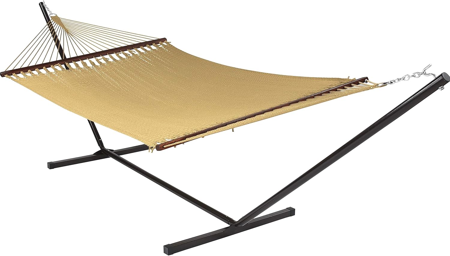 Island Oasis Caribbean Hammock and Stand Set (Mocha Stand and Tan Hammock)