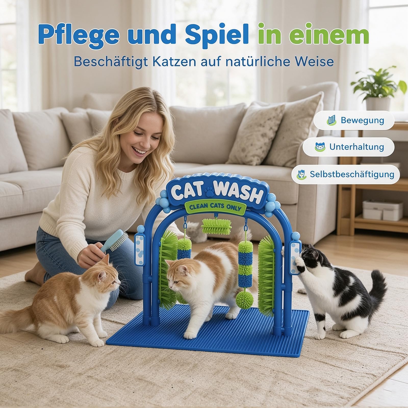 Cat Wash Grooming Station, Self-Grooming Cat Wash Station