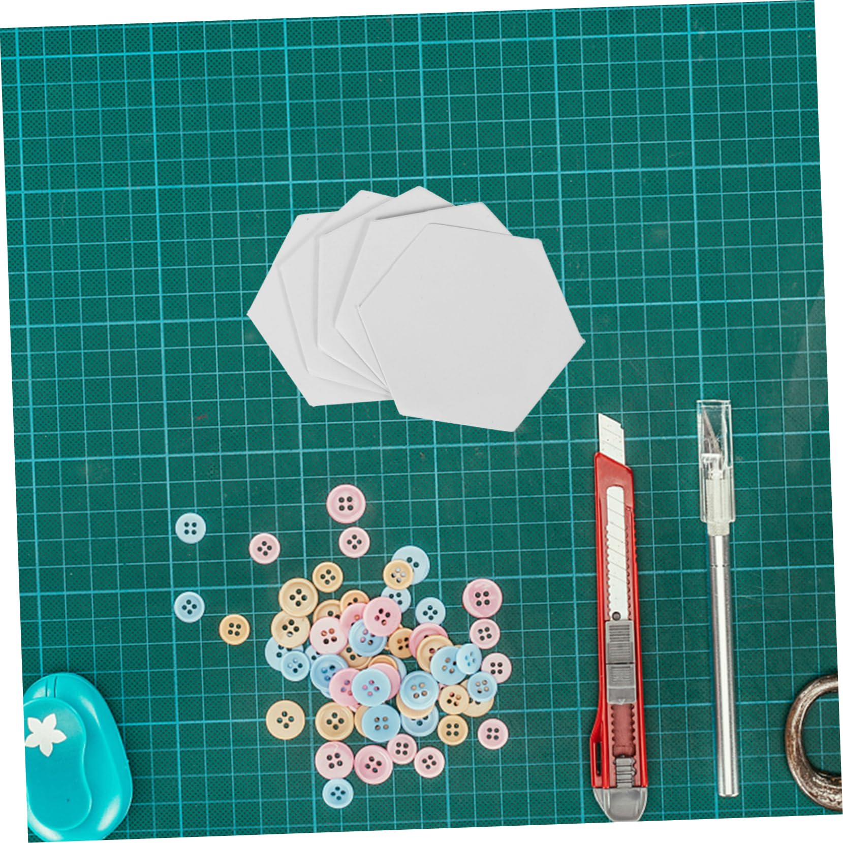 Uonlytech 2 Ensembles Outils De Patchwork Papier Hexagonal Réutilisables Pour Artisanat De Dessin Et Collage Créatif 300 Pièces * 2