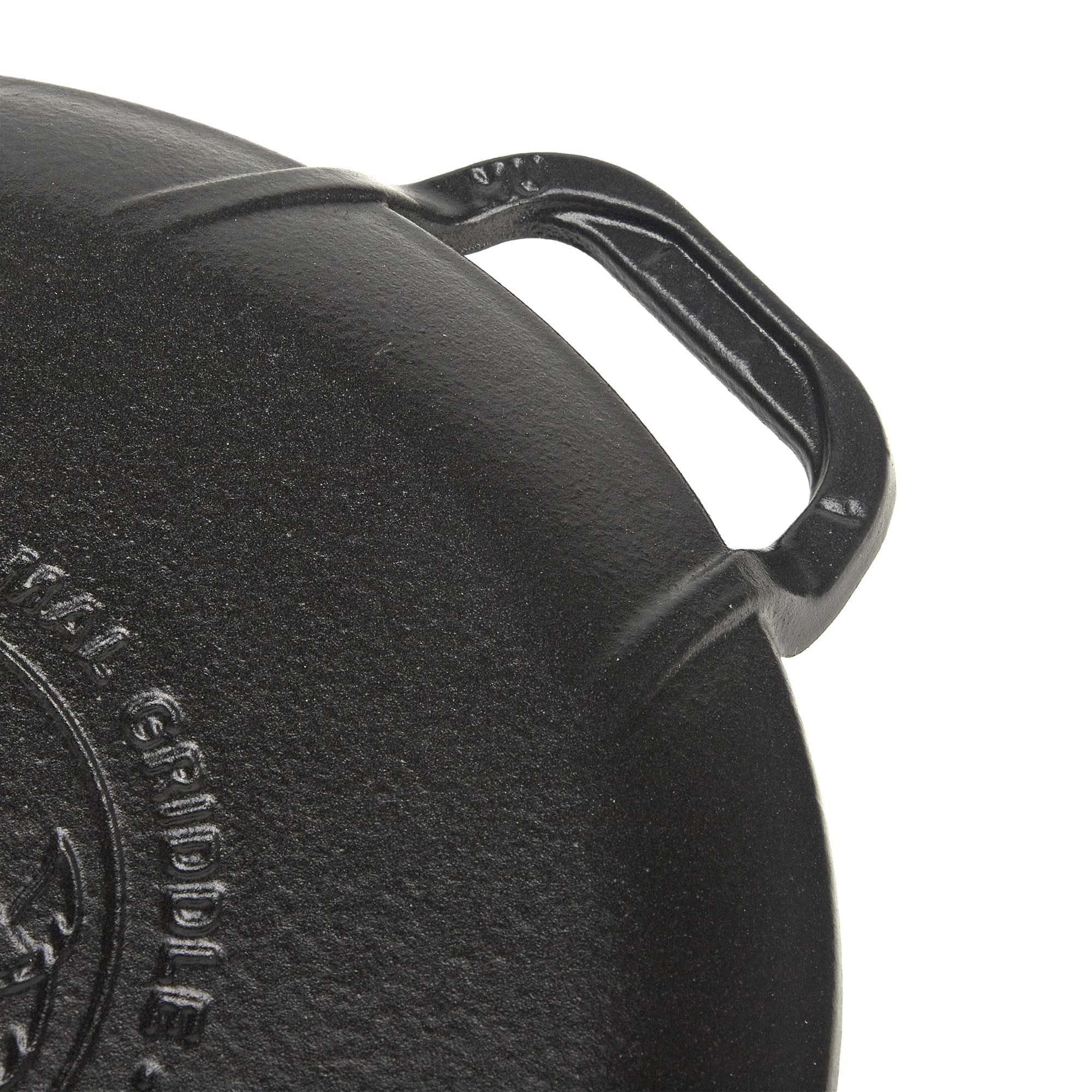 Victoria Teglia per Pizza Ghisa Smaltata, Induzione Piastra per Grigliare 25cm con Manici per Fuoco, Barbecue, Forno, Vetroceramica, Gas, Comal Priva di Sostanze Tossiche e senza PTFE