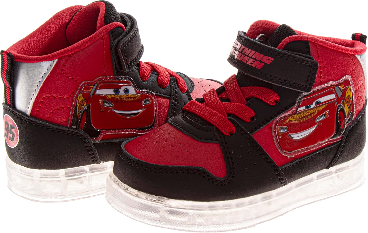 Boys High Top Sneakers Light Up Shoes for Boys Hightop LED Shoes Cars Paw Patrol Spiderman Monster Jam Sonic (Size: 6-10 Toddlers / 11-12 Little Kids) - Image 4