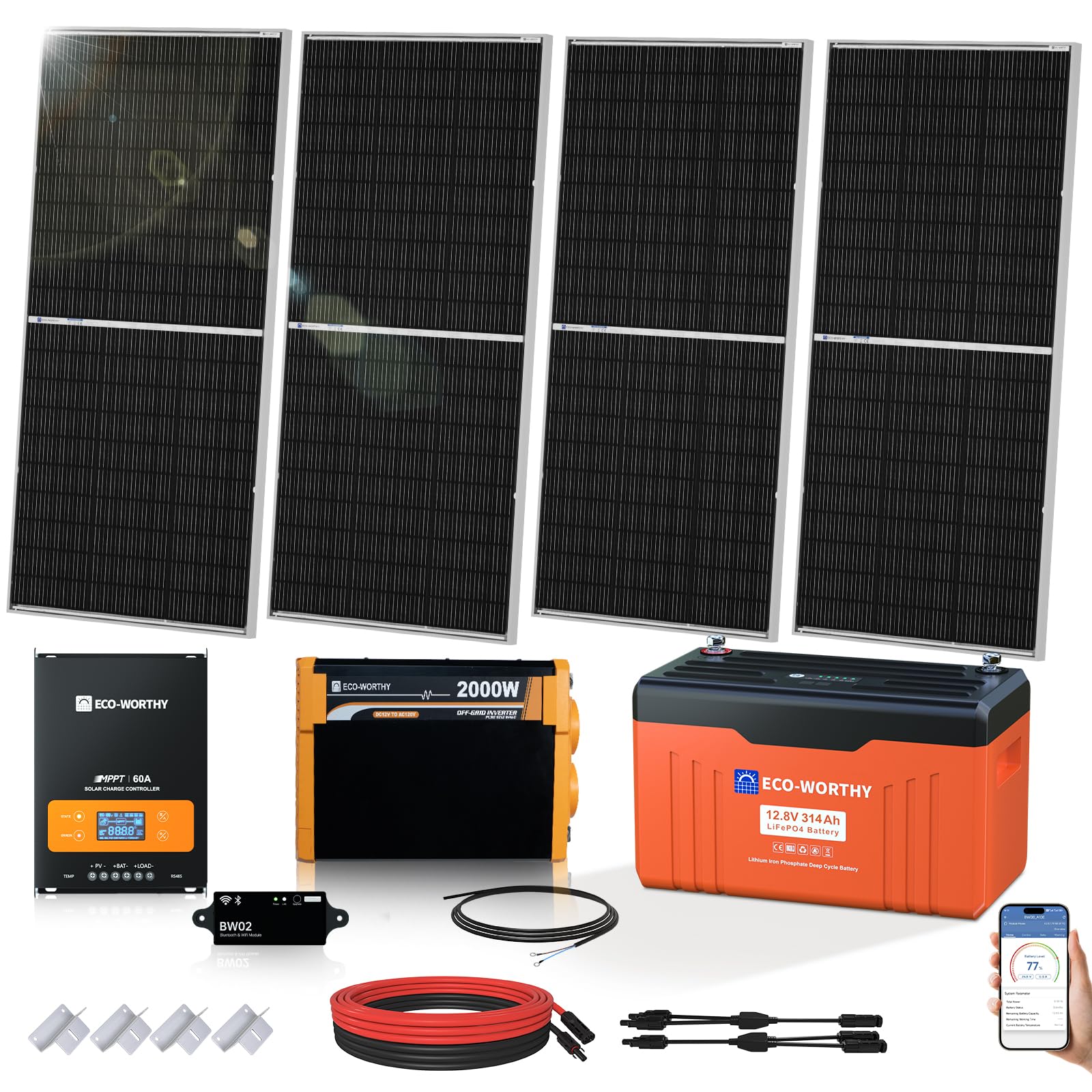 ECO-WORTHY 800W Off Grid Solar System Complete Kit for RV Off Grid