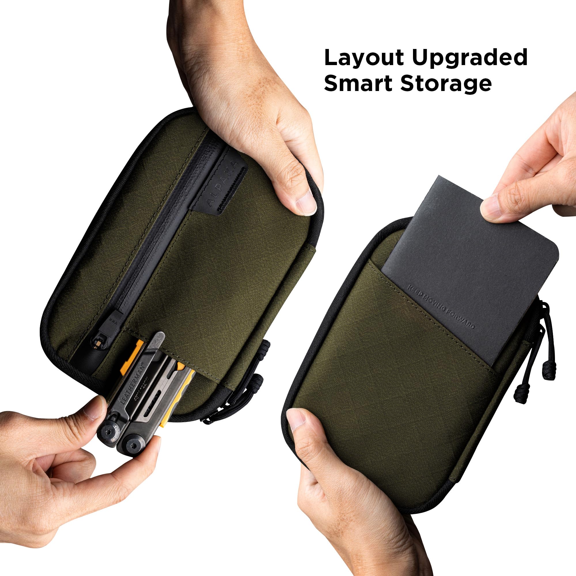 ALPAKA Admin Pouch Pro, Petit Sac EDC Pochette Organisateur, Organiseur de Sac à Outils EDC, Résistante à l'eau Sac de Rangement, Petit Sac à Outils Multi avec 10 Poches pour Couteau Stylo