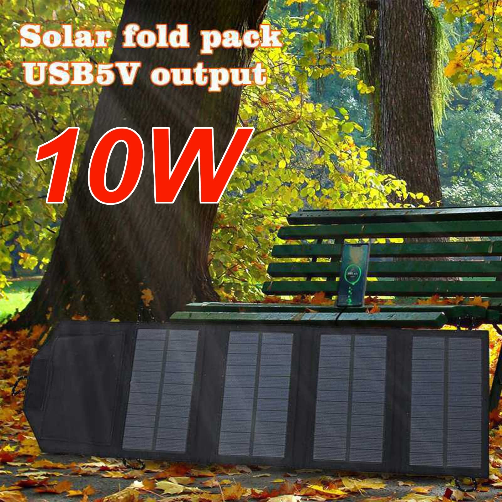 Kit de Paneles solares monocristalinos de 10 vatios y 5 V, Panel Solar Plegable del Sistema Fuera de la Red con 2 módulos de Cargadores de batería Solar USB, teléfonos Inteligentes, tabletas