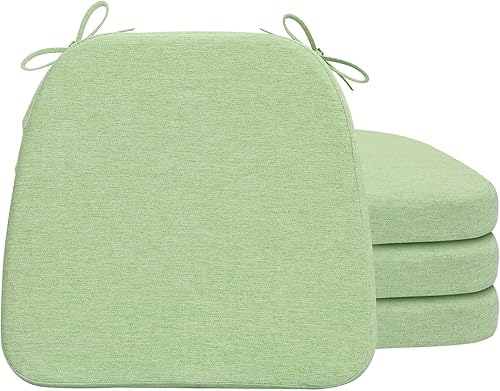 Miniatura 40 de AAAAAcessories Cojines en forma de D, espuma de 2 pulgadas de grosor, con lazos y funda extraíble lavable a máquina, 17 x 16 pulgadas, juego de 4