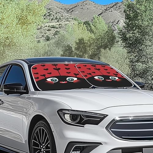 Miniatura 10 de Renewold - Parasol para parabrisas de automóvil con patrón mariposas, margaritas y hongos, bloquea calorsol, plegable, mantén el vehículo fresco,