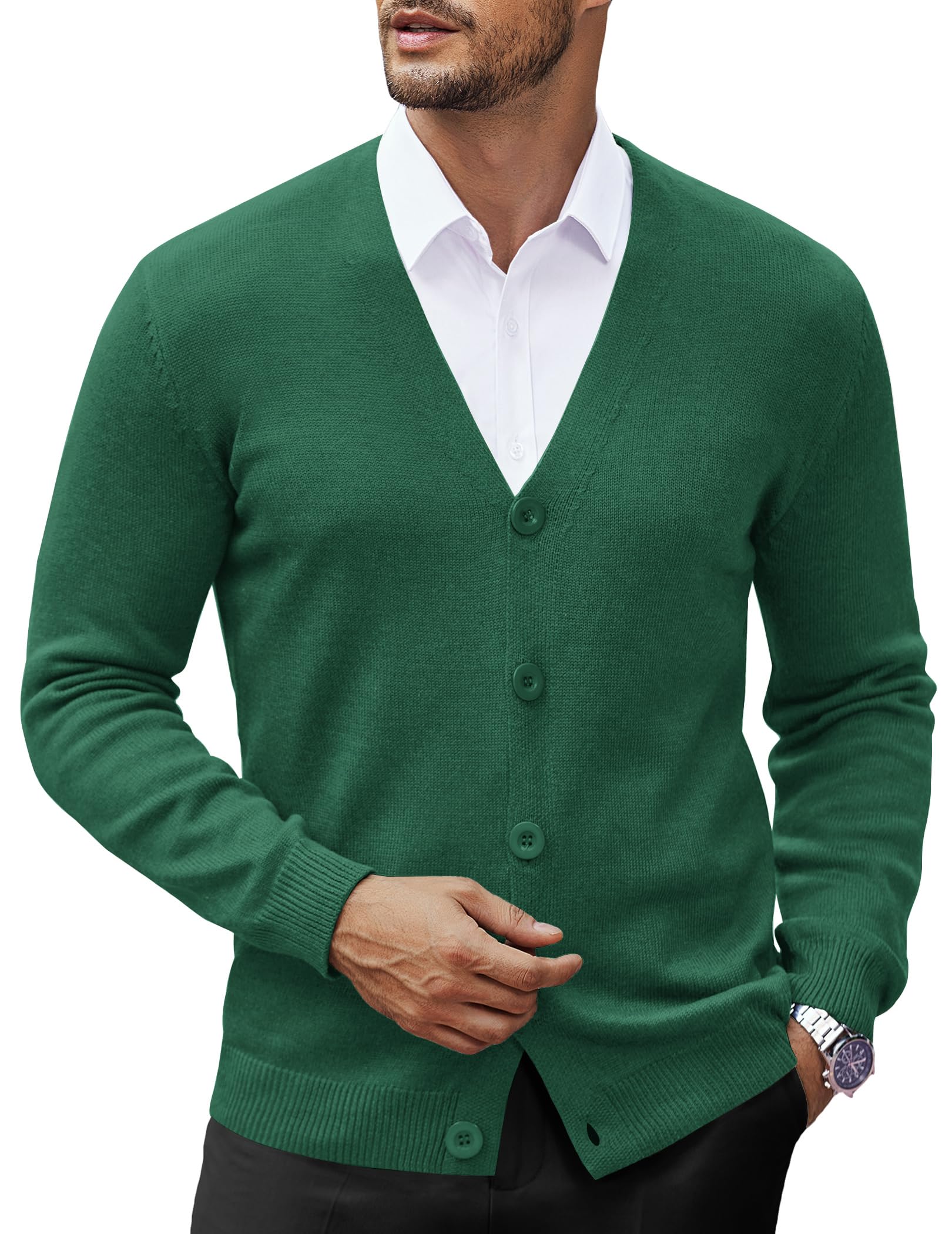 COOFANDY Men's V-Neck Cardigan