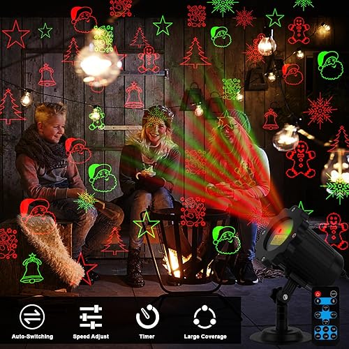Miniatura 6 de Proyector de luces de Navidad para exteriores, luces de proyector láser de Navidad impermeables con control remoto, decoraciones de focos de Navidad
