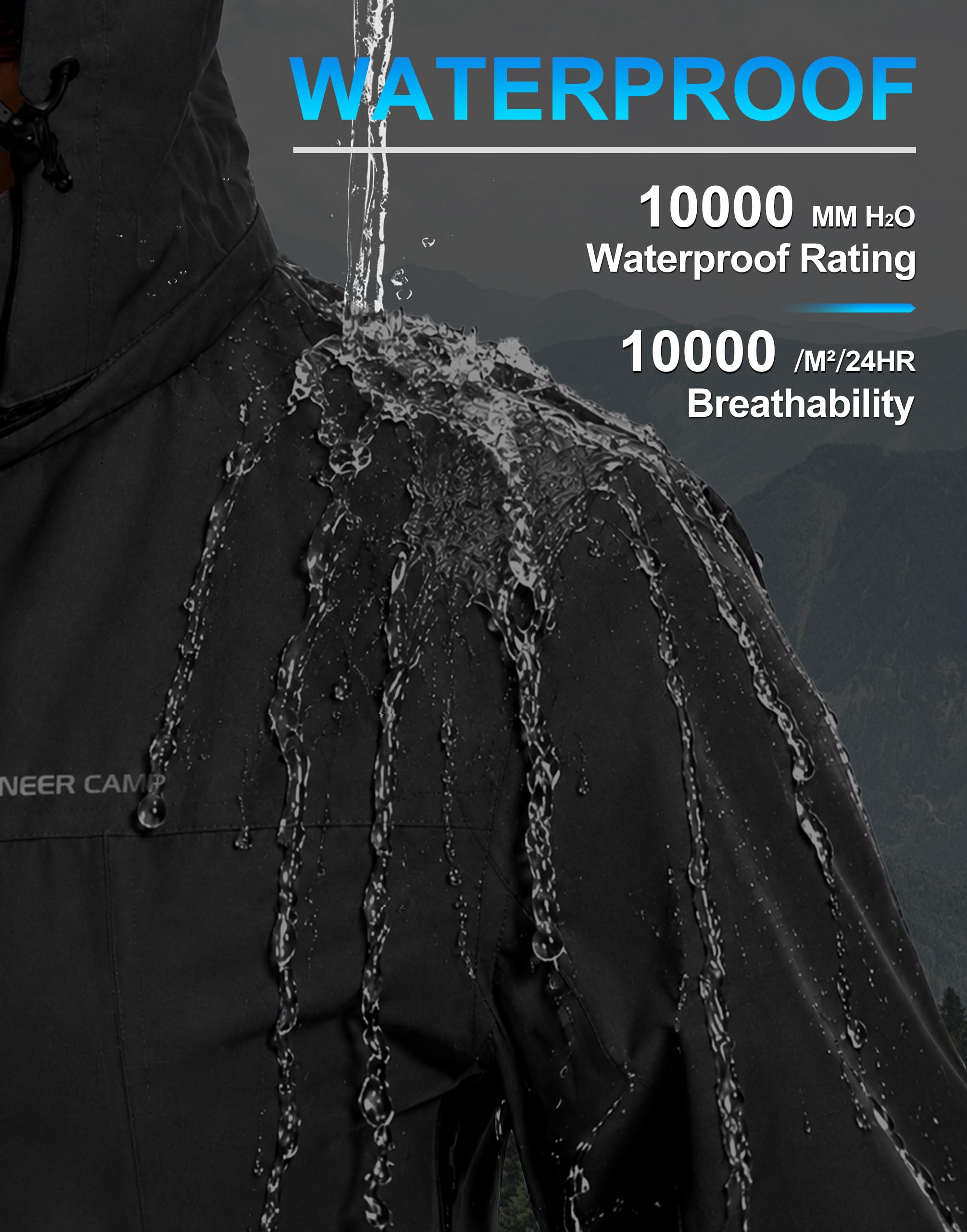 Pioneer Camp Damska kurtka przeciwdeszczowa, wodoszczelna, lekka, oddychająca, wiatroszczelna kurtka outdoorowa ze zdejmowanym kapturem