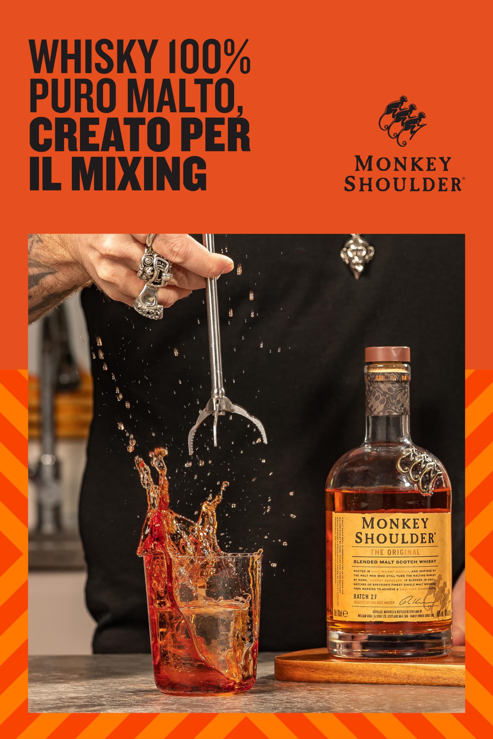 Monkey Shoulder Blended Malt Scotch Whisky, 70cl