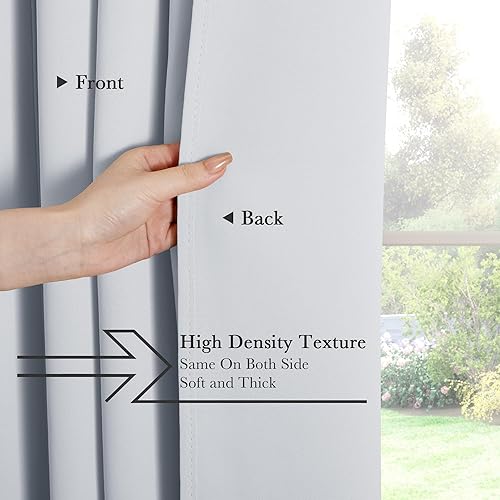 Miniatura 337 de PONY DANCE - Cortinas opacas aisladas térmicamente, set de 2 cortinas opacas con bolsillo para barra / pestaña trasera, paneles de cortinas opacas,