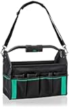 Amazon Basics Tool Tote, Lighted Bag, Black, 30 Pockets (Previously Denali Brand)