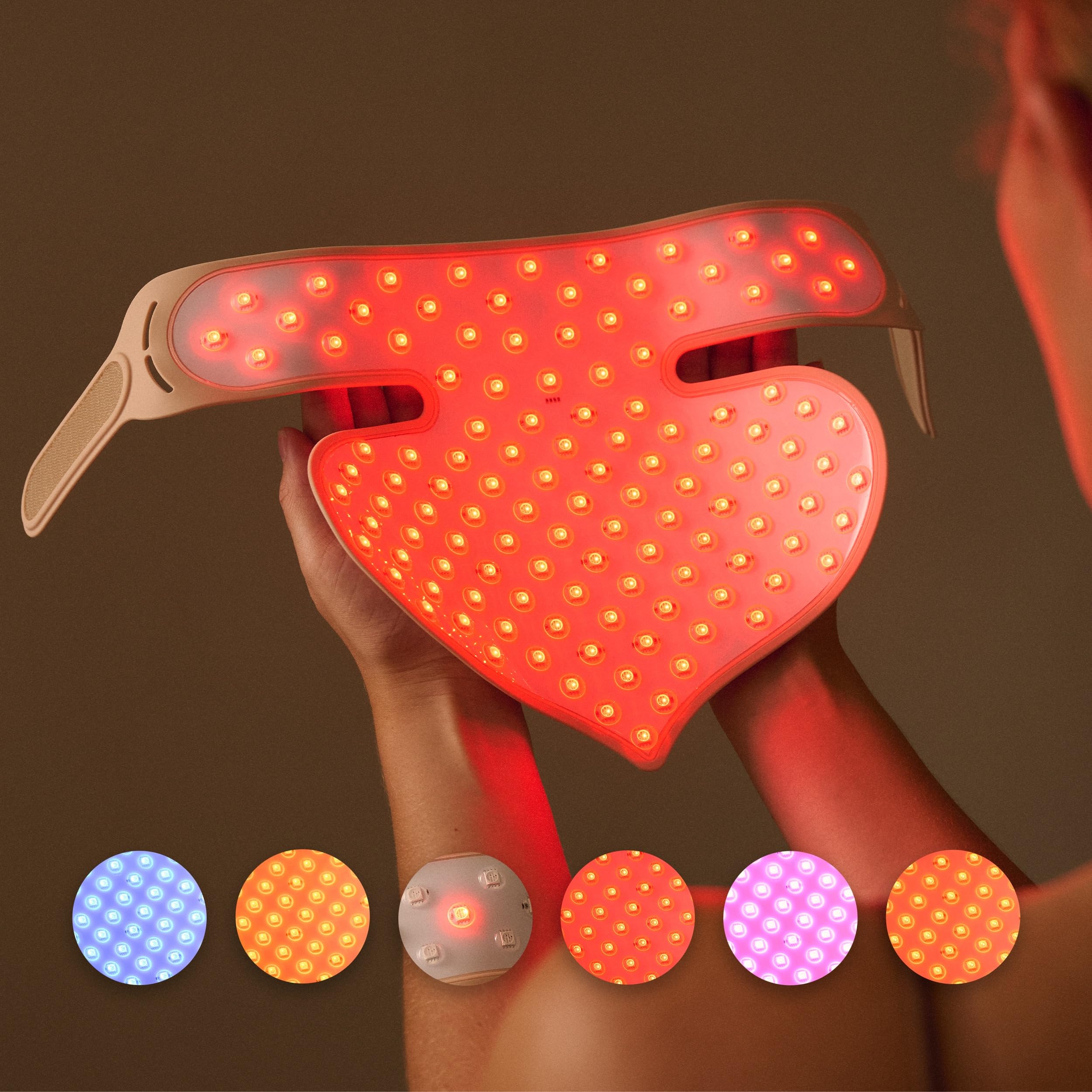 Silk'n Mascherina a LED per petto con luce rossa, senza fili, per collo asciutto e danneggiato, colore: rosa
