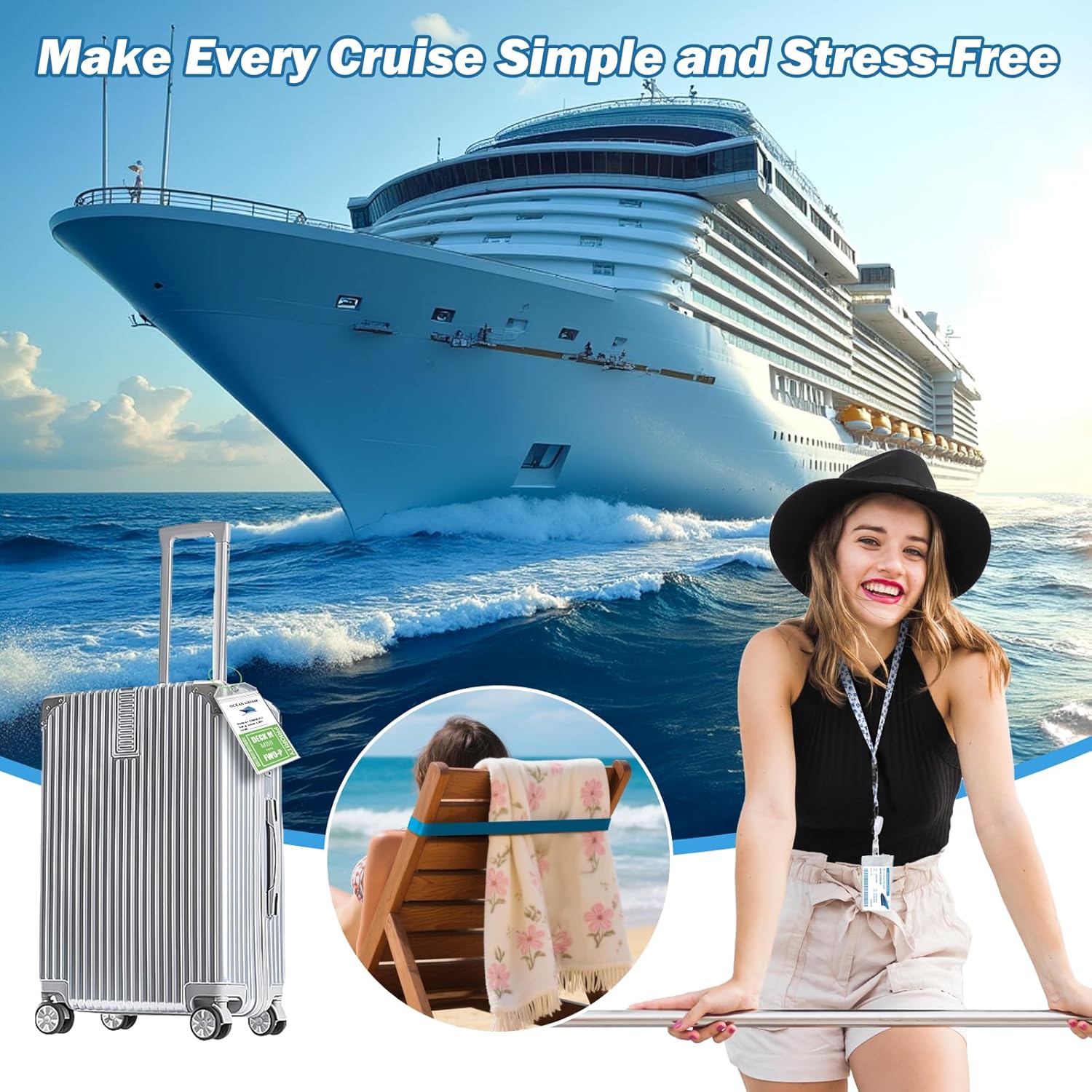 Cruise Ship Essentials 2026 - Complete Cruise Must-Haves Kit with Waterproof Fanny Packs(Translucent Black), Adjustable Lanyards, Magnetic Hooks, Luggage Tags, Waterproof Phone Cases & Towel Bands