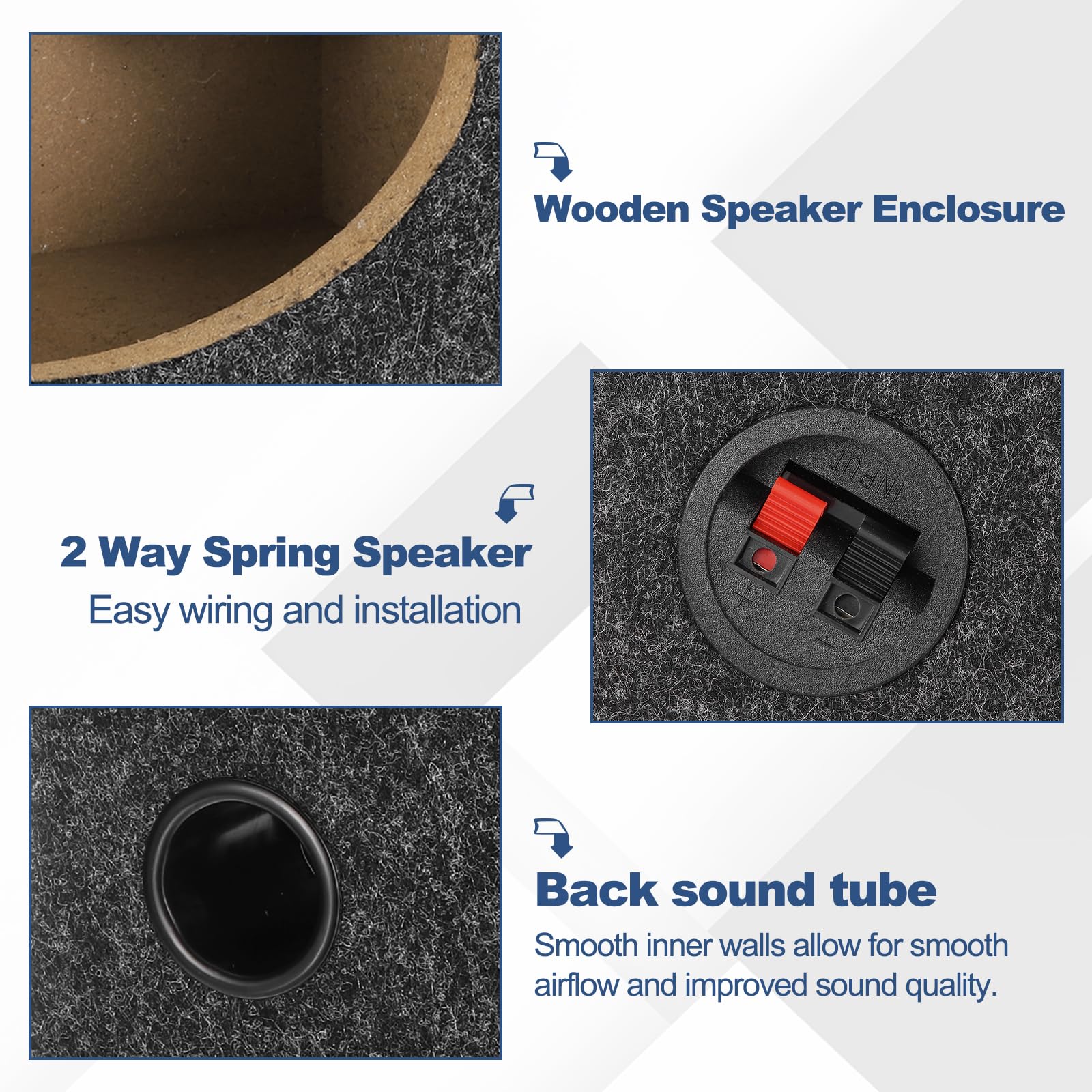 sourcing map Enceinte en bois avec port de 15,2 x 22,9 cm, caisson de basses ventilé pour voiture, camion, matériel audio personnalisé